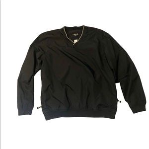 IZOD Mens Black Golf Pullover Windbreaker Size Large